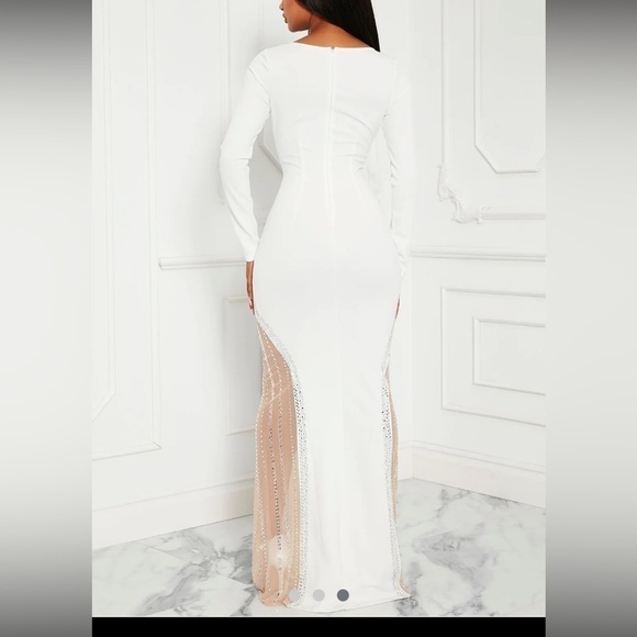 COPY - Embellished max dress , long sleeves. rhinestone, Chrystal - Picture 4 of 7